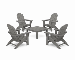 5-Piece Vineyard Grand Adirondack Chair Conversation Groupoutdoor patio dining furniture set