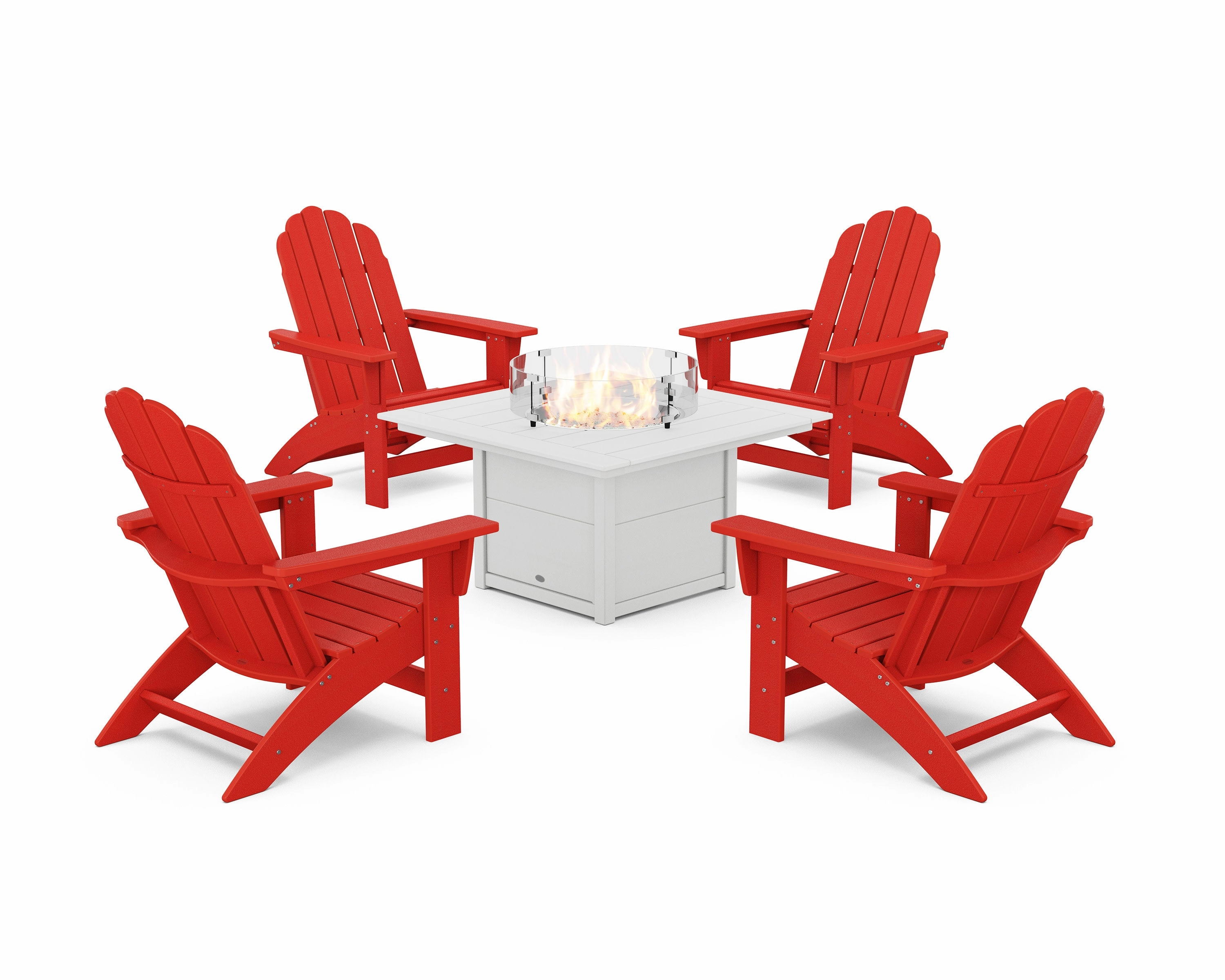 5-Piece Vineyard Grand Adirondack Conversation Set with Fire Pit Table