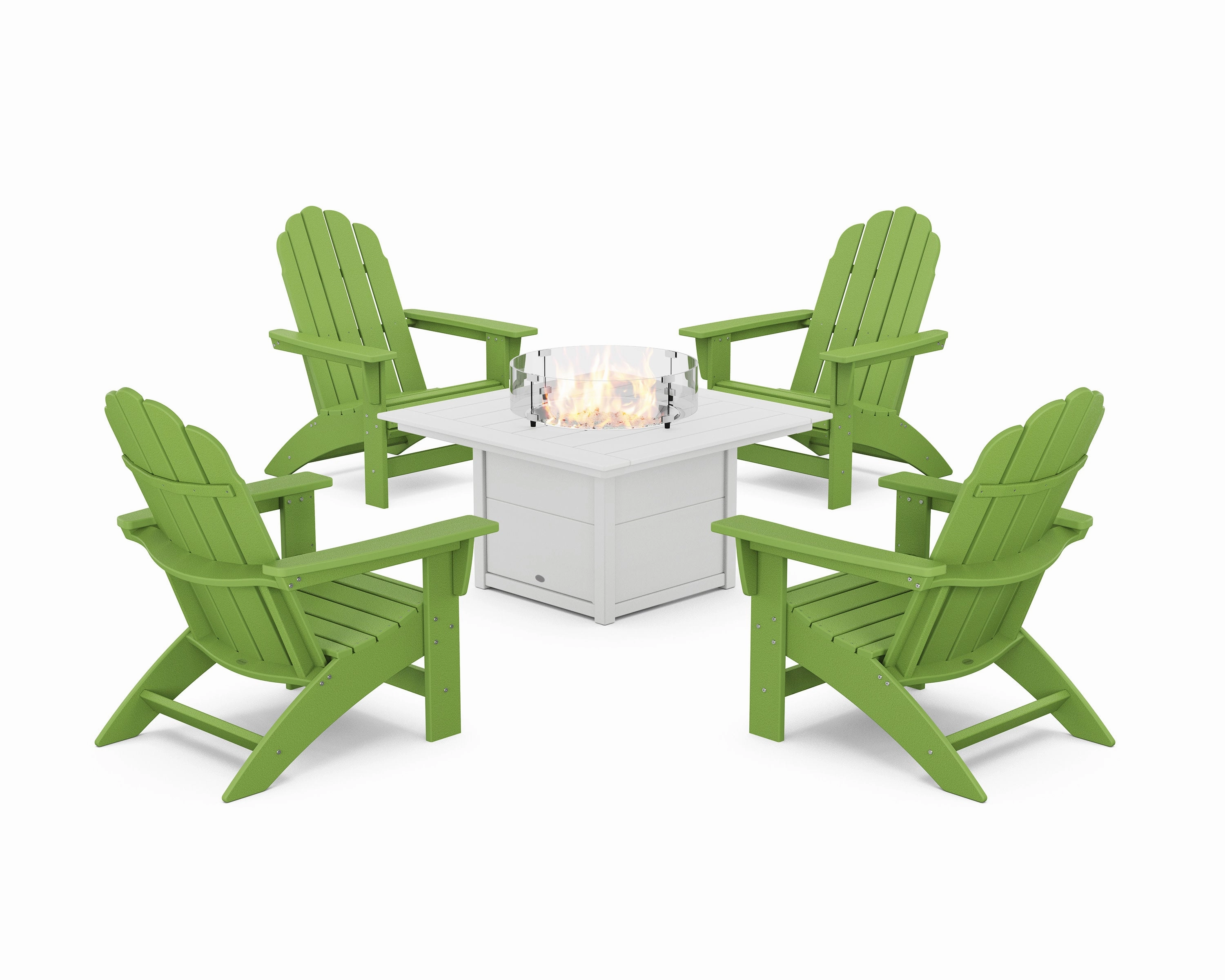5-Piece Vineyard Grand Adirondack Conversation Set with Fire Pit Table