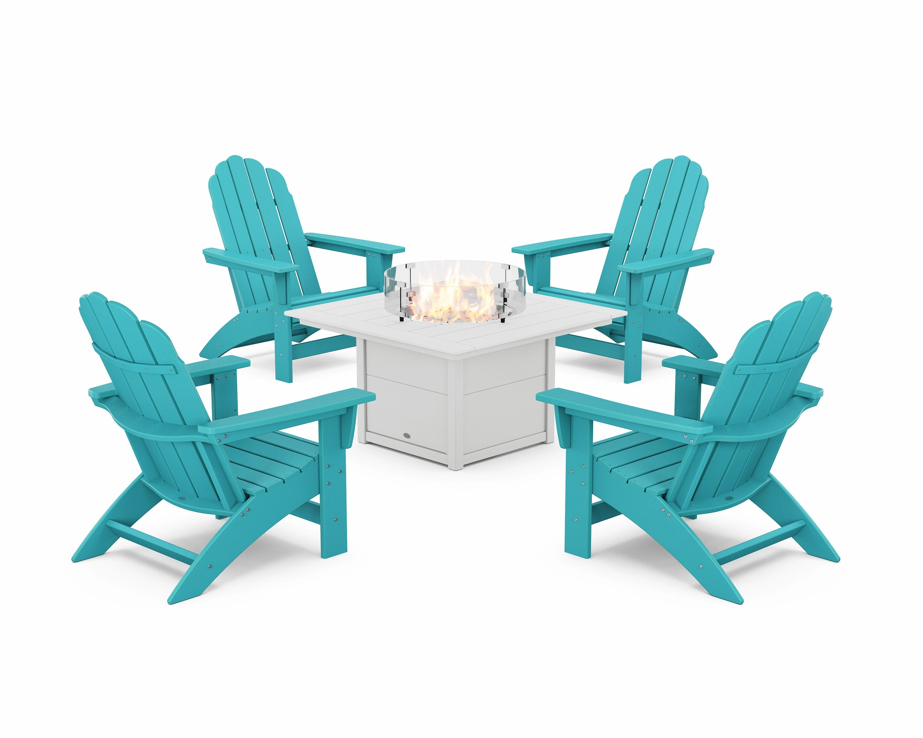 5-Piece Vineyard Grand Adirondack Conversation Set with Fire Pit Table