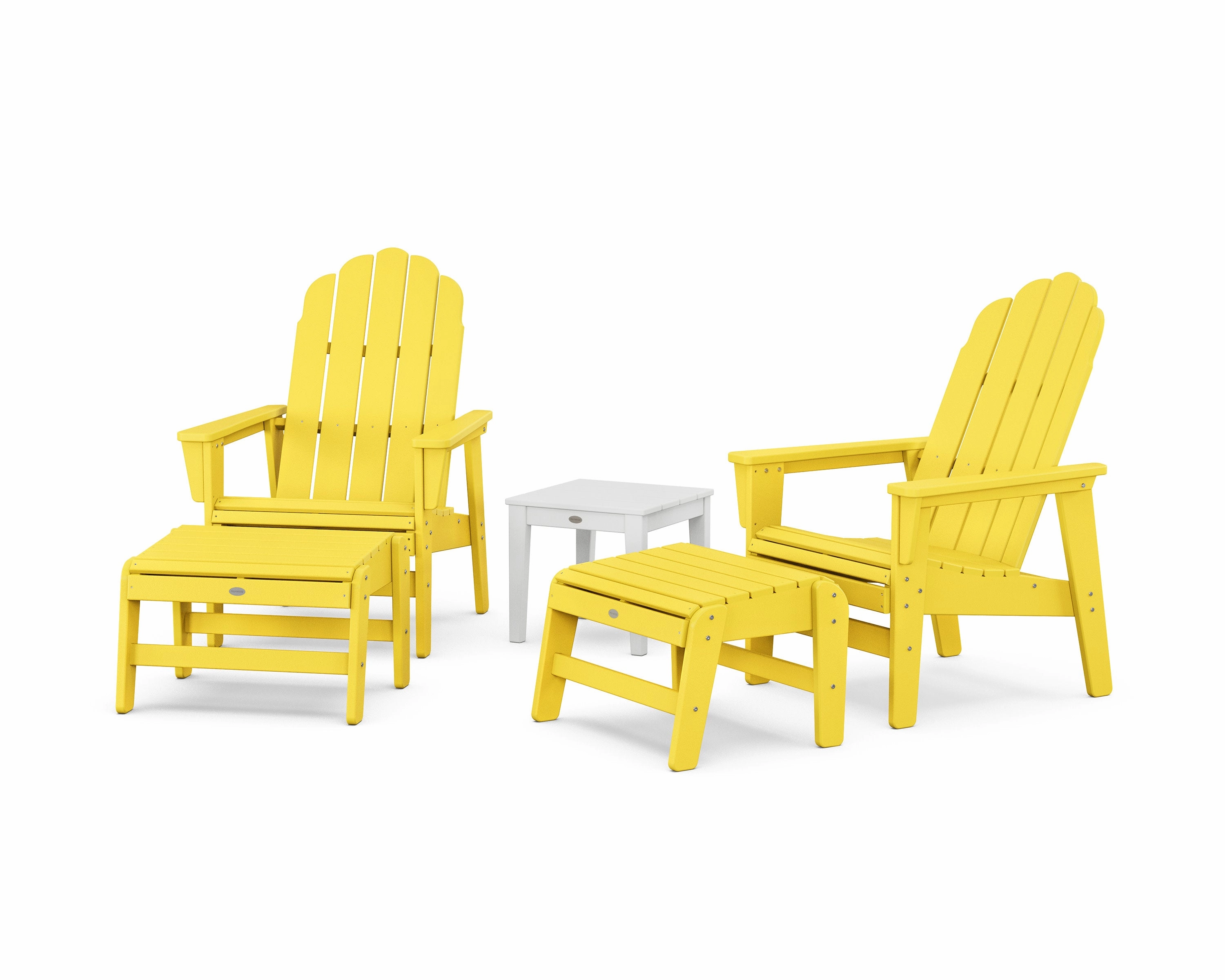 5-Piece Vineyard Grand Upright Adirondack Set with Ottomans and Side Table