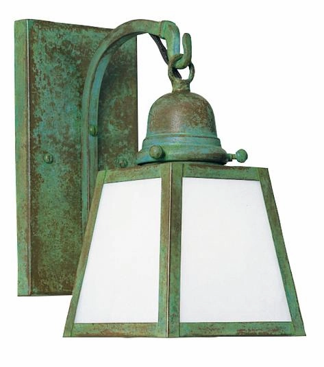 A-Line One Light Wall Mount Verdigris PatinaOutdoor wall sconces with motion sensor