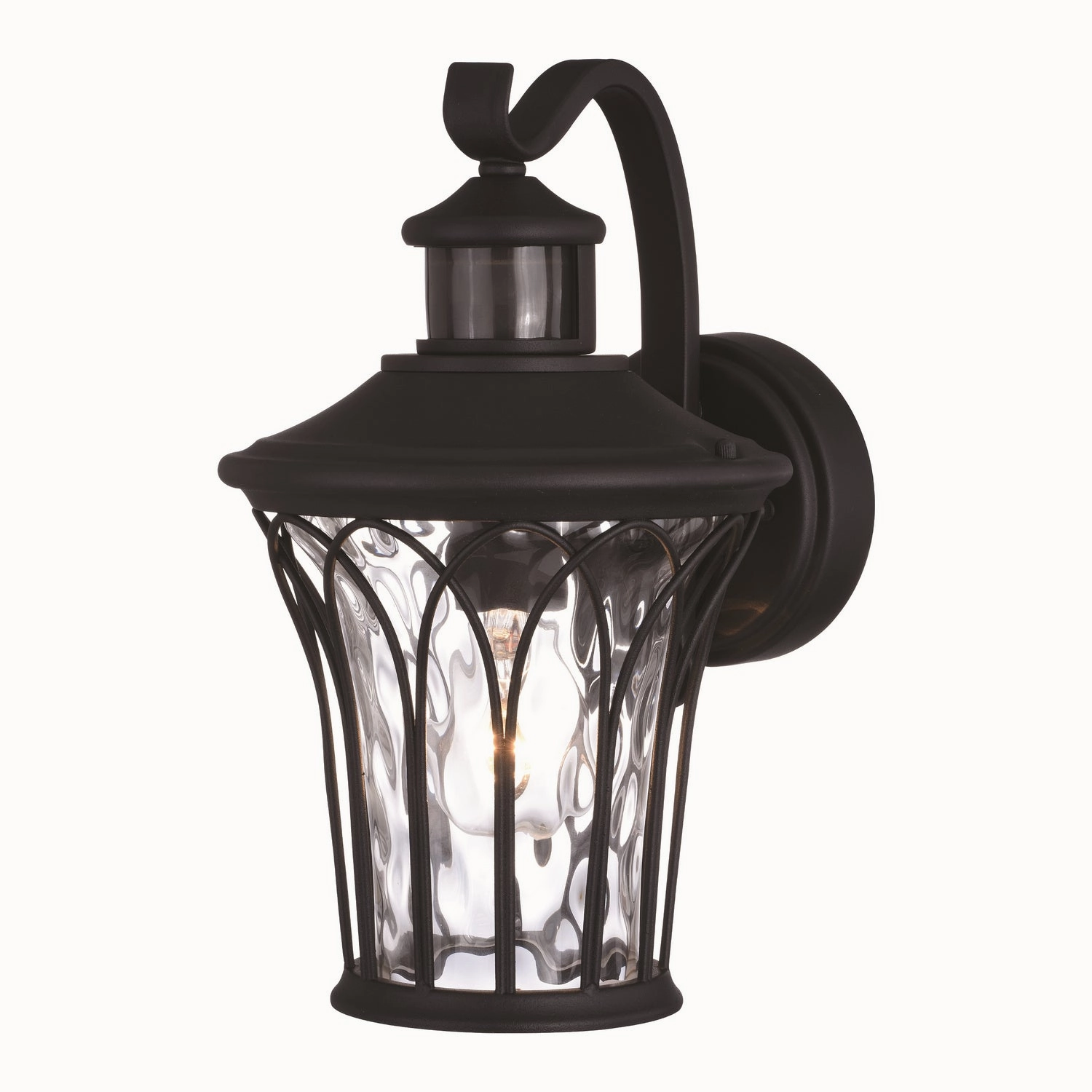 Abigail One Light Outdoor Motion Sensor Wall Mount Textured BlackOutdoor wall sconces with motion sensor