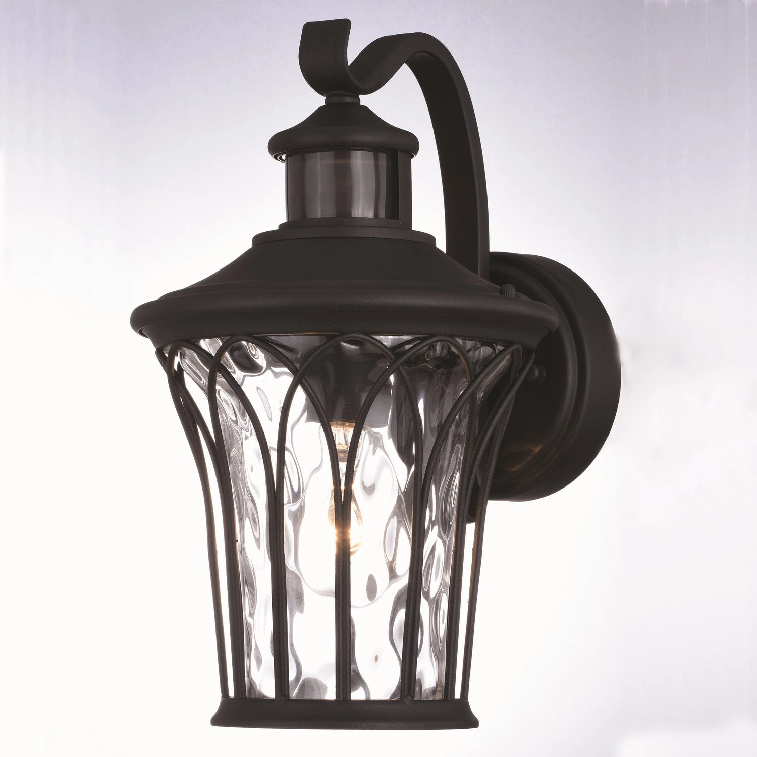 Abigail One Light Outdoor Motion Sensor Wall Mount Textured Black