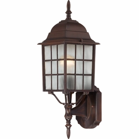 Adams One Light Wall Lantern Rustic BronzeOutdoor wall sconces with motion sensor
