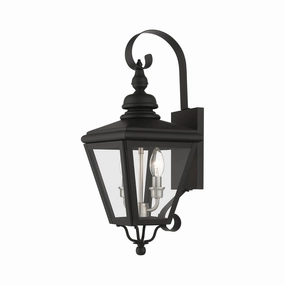Adams Two Light Outdoor Wall Lantern Black with Brushed NickelOutdoor wall sconces with motion sensor