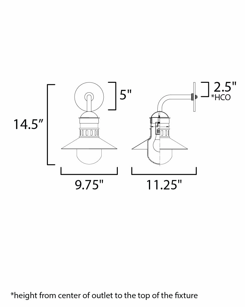 Admiralty One Light Outdoor Wall Sconce Black