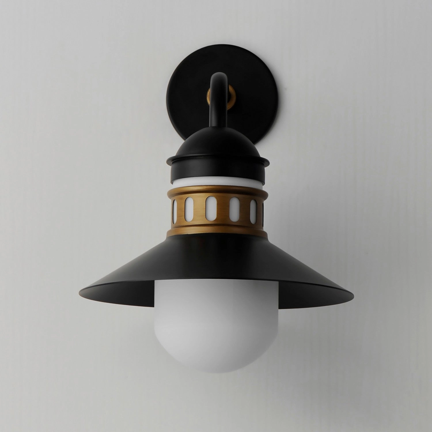 Admiralty One Light Outdoor Wall Sconce Black / Antique Brass