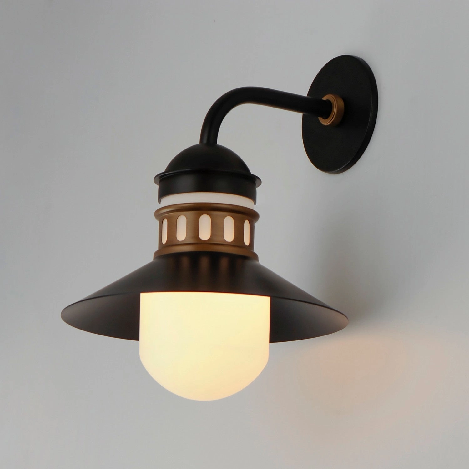 Admiralty One Light Outdoor Wall Sconce Black / Antique Brass