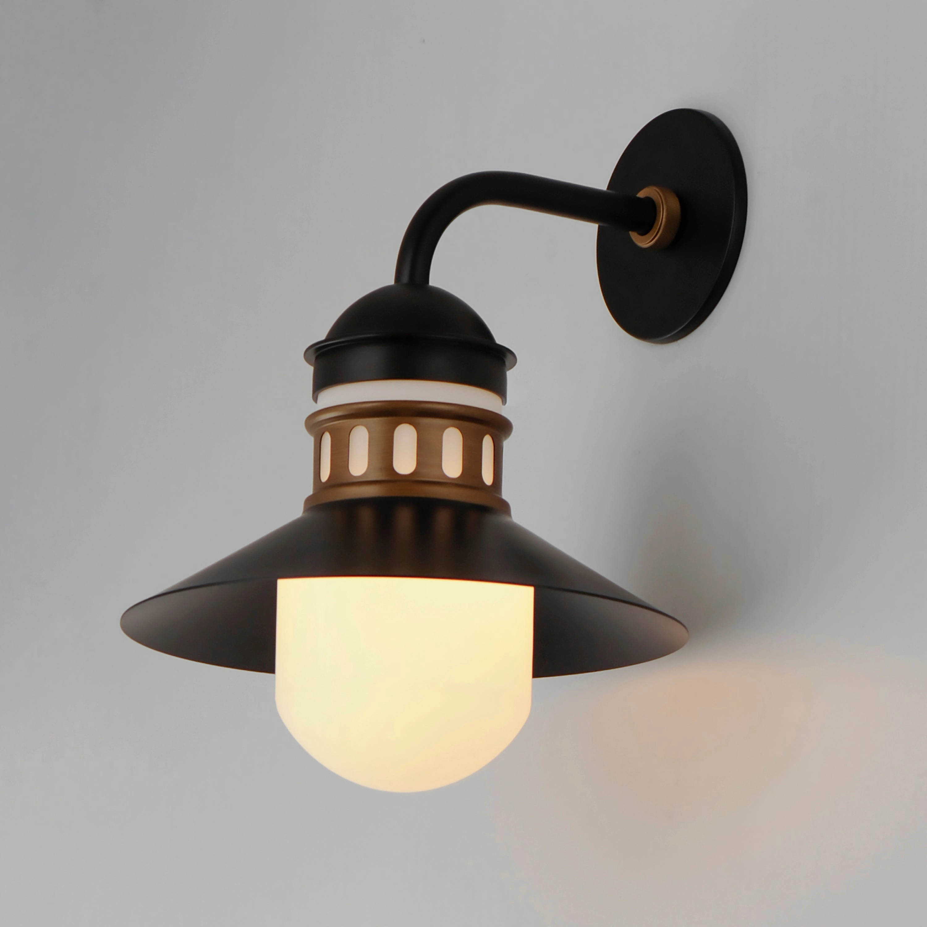 Admiralty One Light Outdoor Wall Sconce Black / Antique Brass