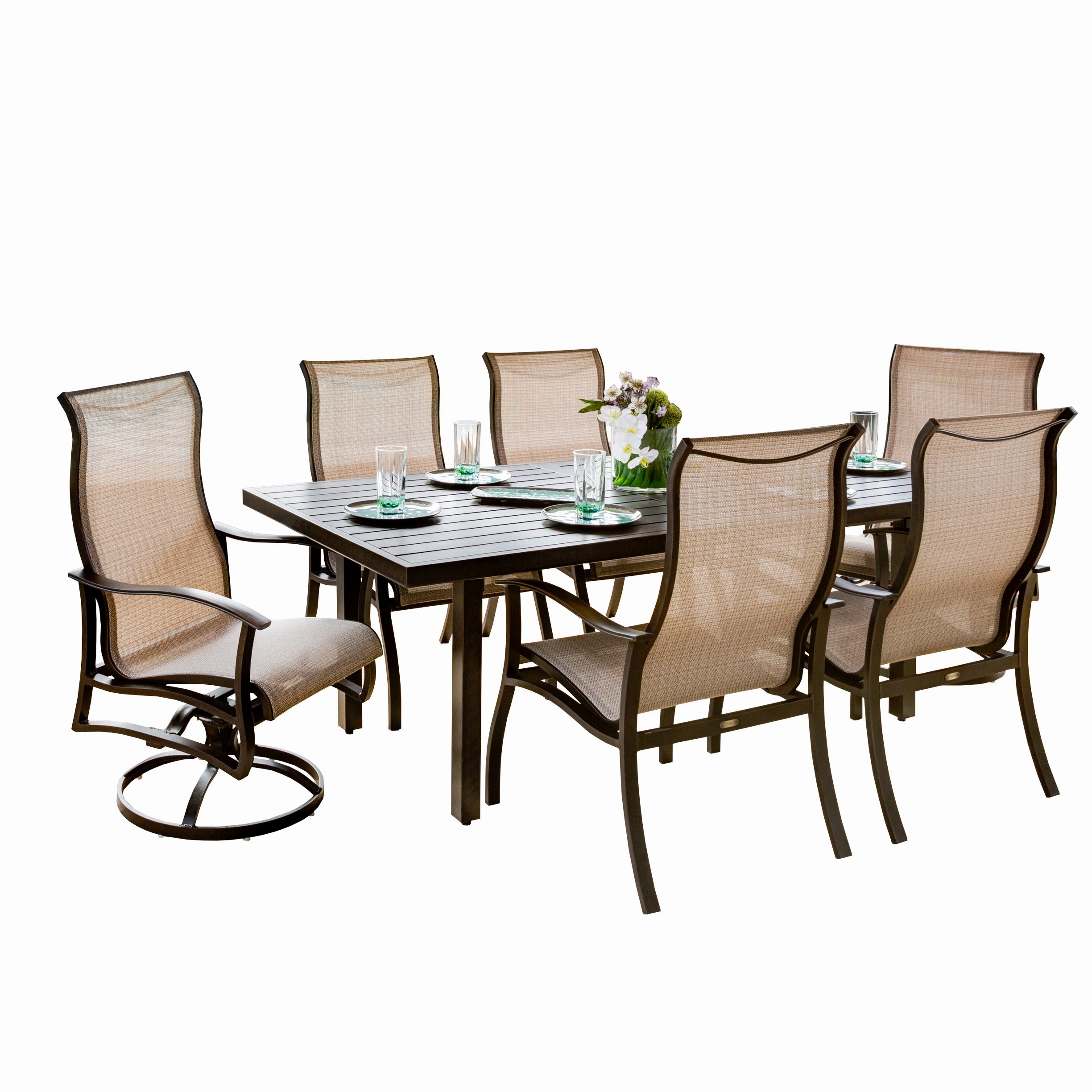 Albany Sling 7 Piece Dining Setaluminum alloy outdoor sofa set