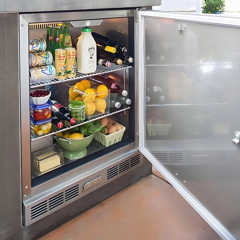 Alfresco 28-Inch Outdoor Rated Compact Refrigerator & Kegerator - URS-1XE outdoor beverage cooler with wheels
