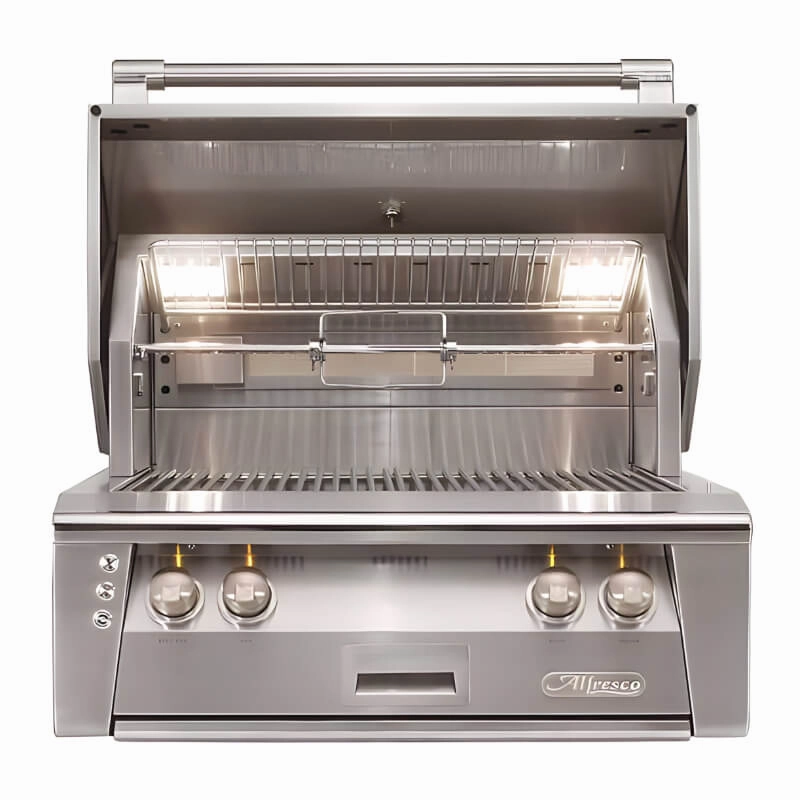Alfresco ALXE 30-Inch Built-In Gas Grill with Rotisserie