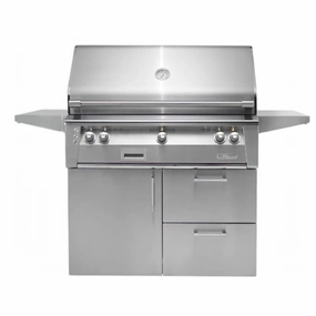 Alfresco ALXE 42-Inch Gas Grill on Deluxe Cart With Rotisserie compact BBQ grill for small spaces