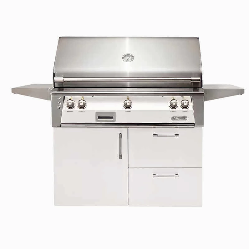 Alfresco ALXE 42-Inch Gas Grill on Deluxe Cart With Rotisserie