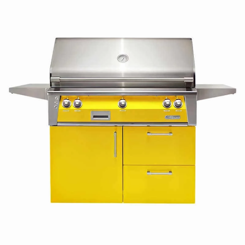 Alfresco ALXE 42-Inch Gas Grill on Deluxe Cart With Rotisserie