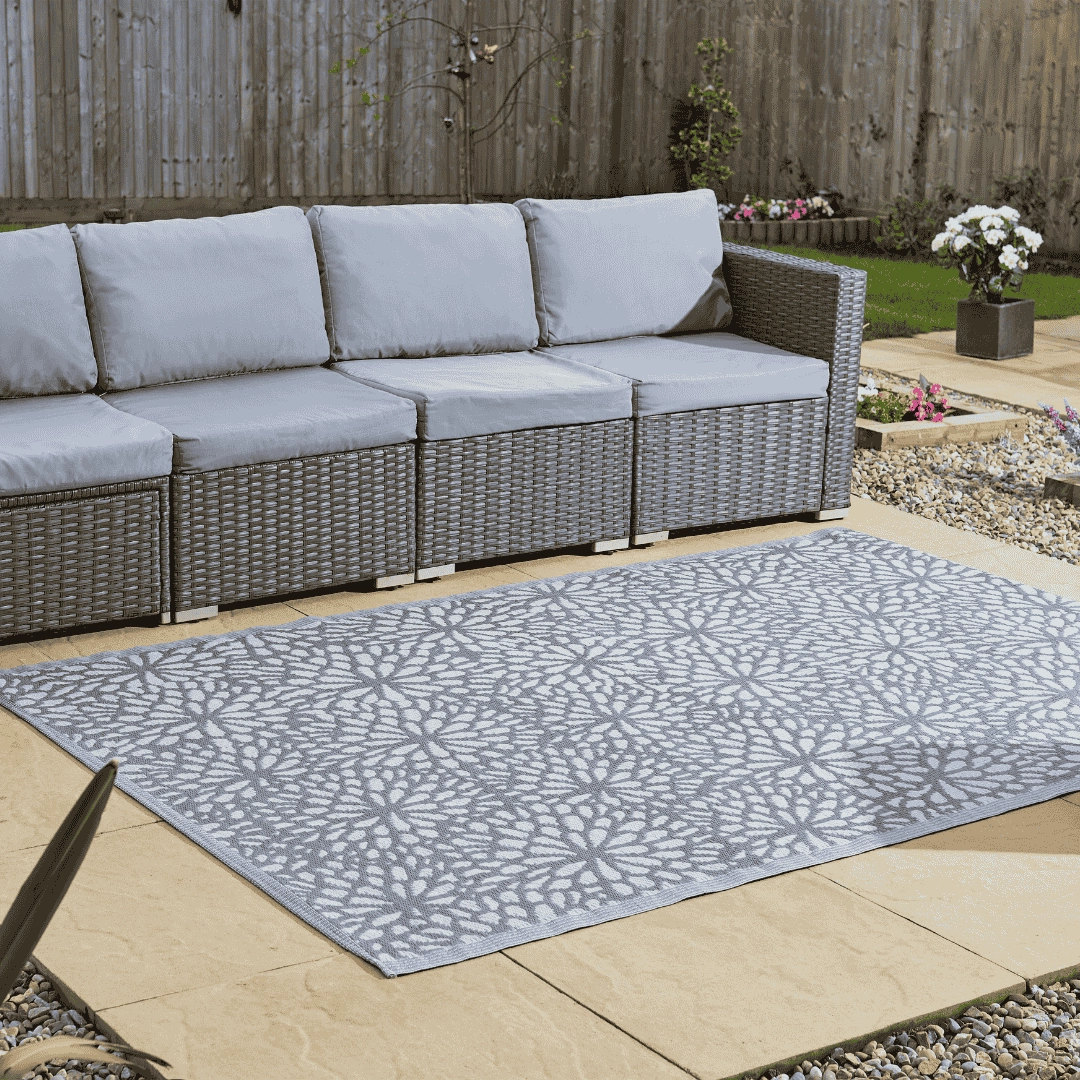 Alfresco Outdoor rug Bloom Slate 150 x 210cmoutdoor garden decorative ornaments