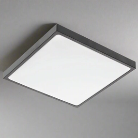 ALTAR Black Square LED Ceiling Light, 4000K, 24W, 1680lm, IP44Motion activated driveway security lights