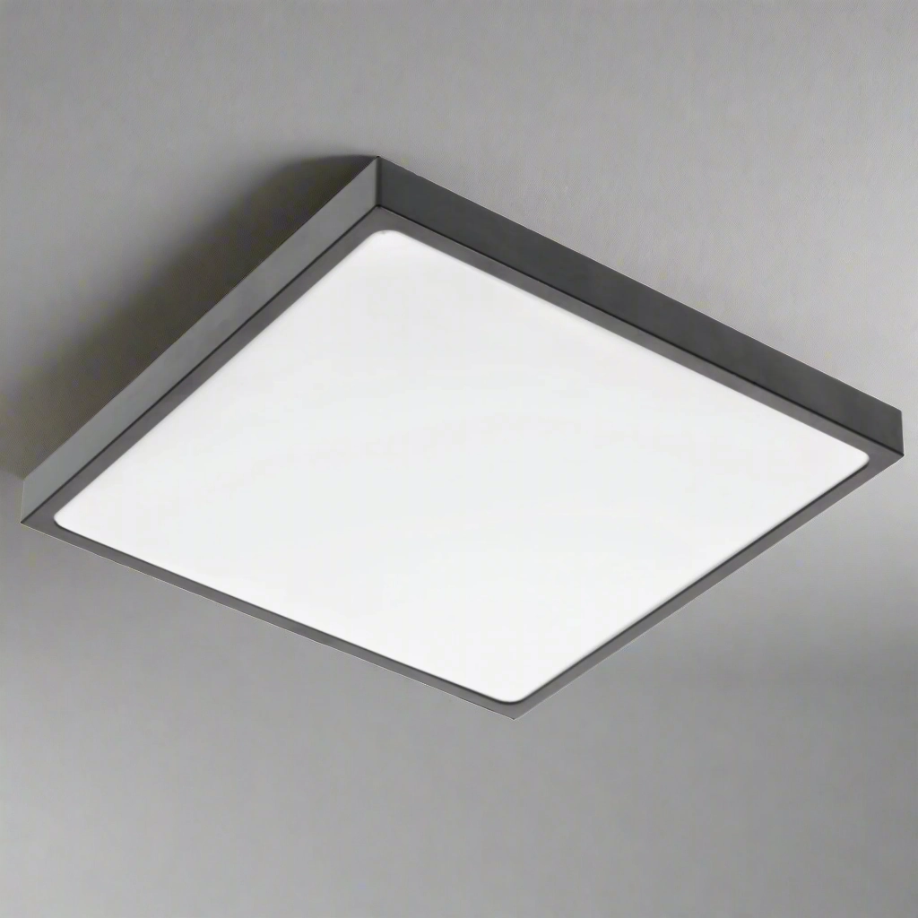 ALTAR Black Square LED Ceiling Light, 4000K, 24W, 1680lm, IP44Motion activated driveway security lights