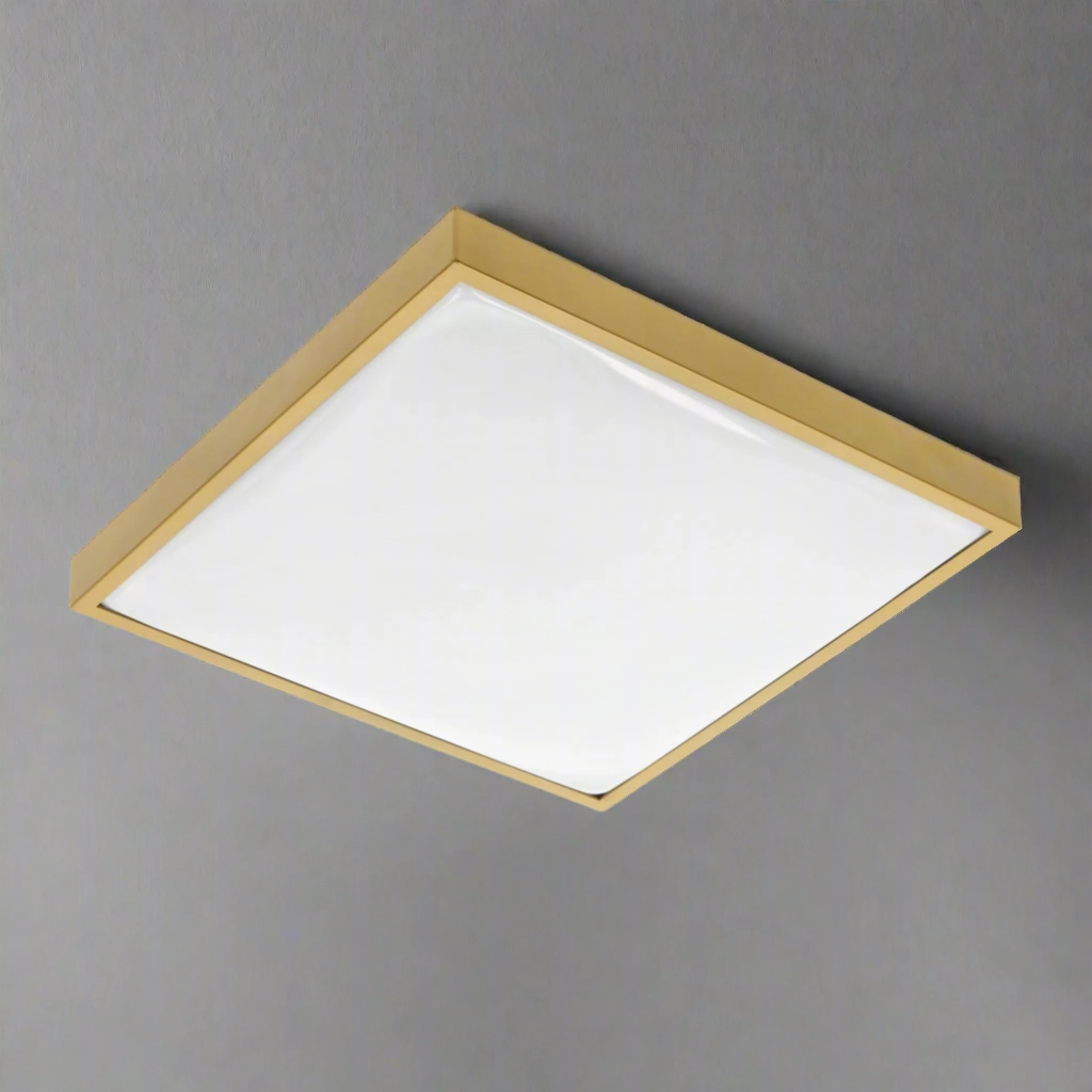 ALTAR Gold Square LED Ceiling Light, 4000K, 24W, 1680lm, IP44Motion activated driveway security lights