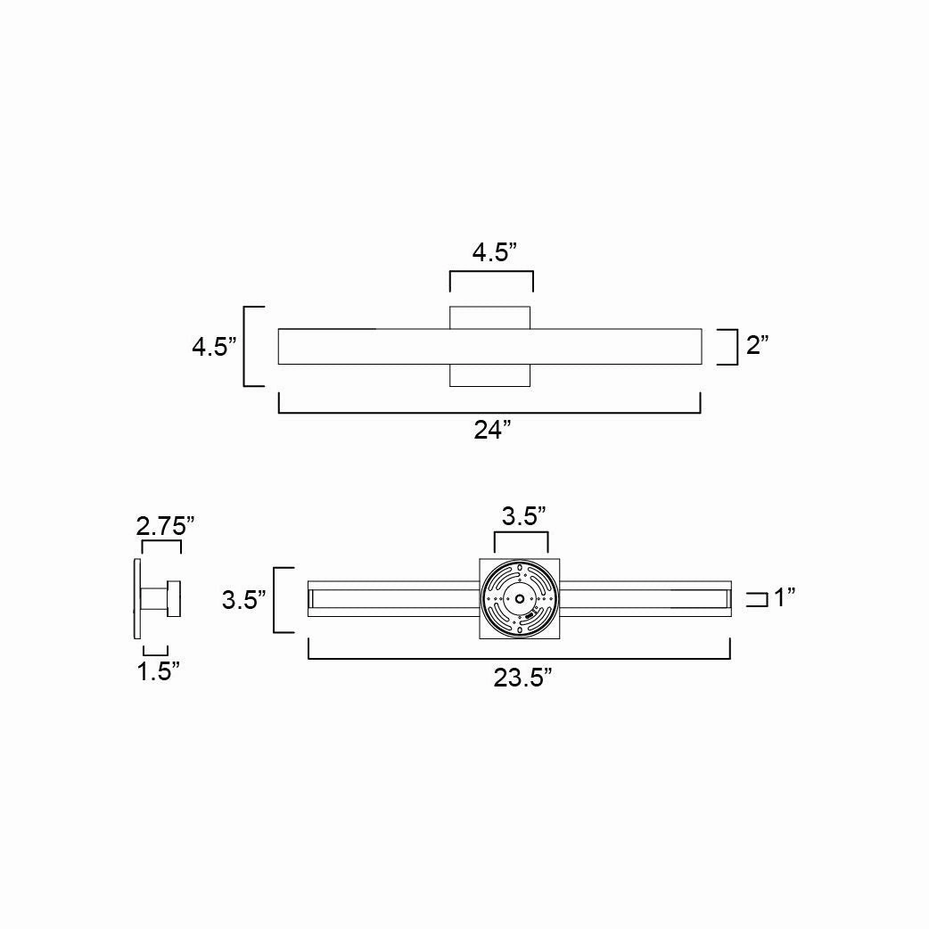 Alumilux: Line 5CCT 24" LED Outdoor Wall Sconce