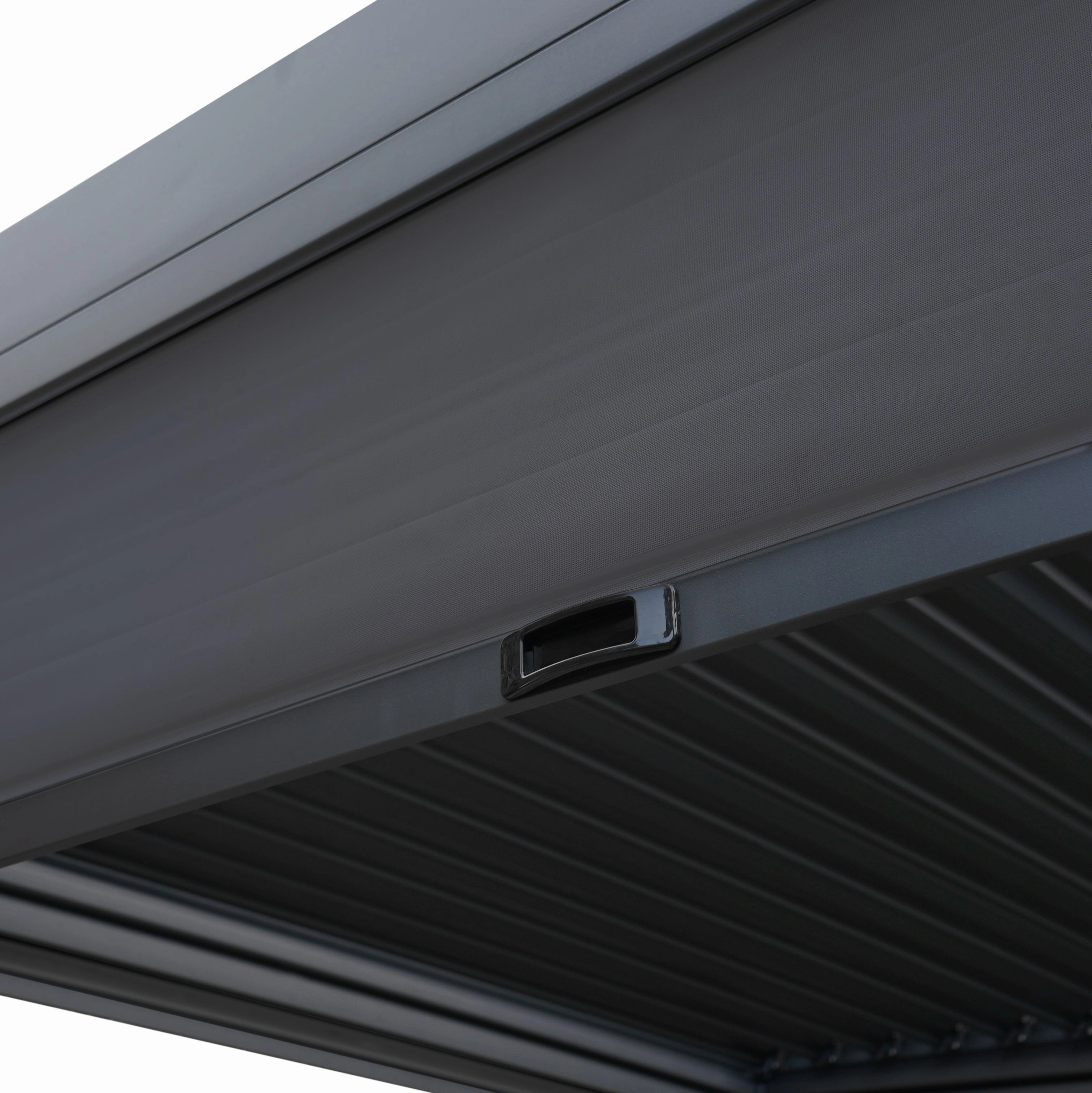 Aluminium Pergola With Anthracite Blinds & 2 Shutter Panels - 3m x 3m