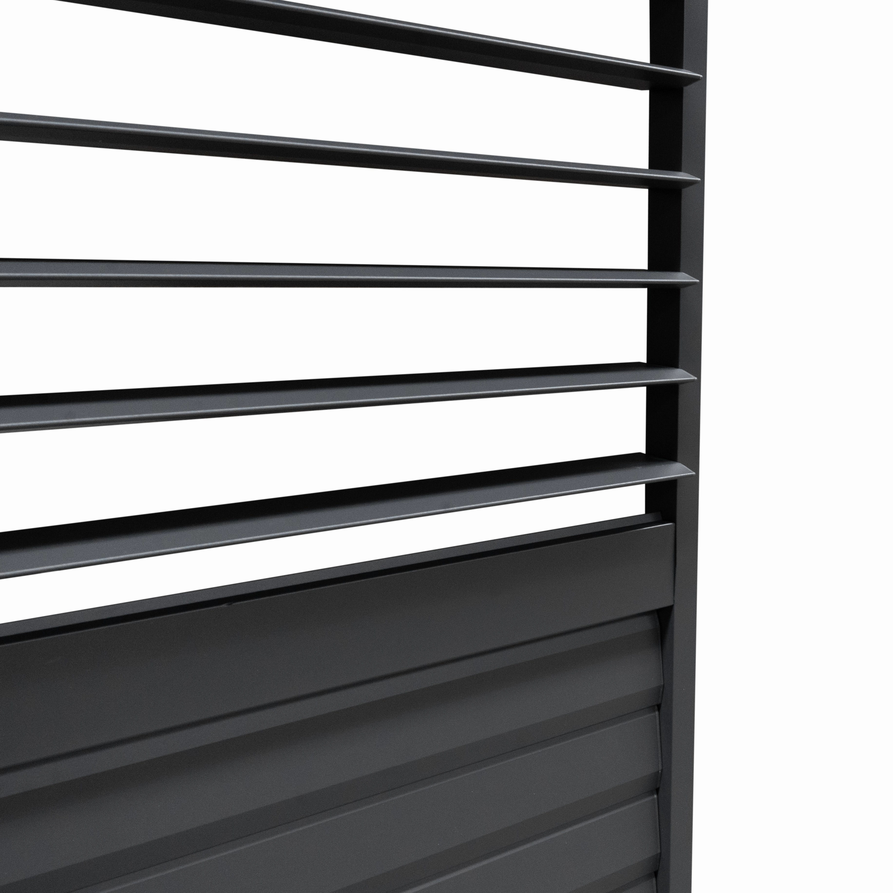 Aluminium Pergola With Anthracite Blinds & 2 Shutter Panels - 3m x 3m