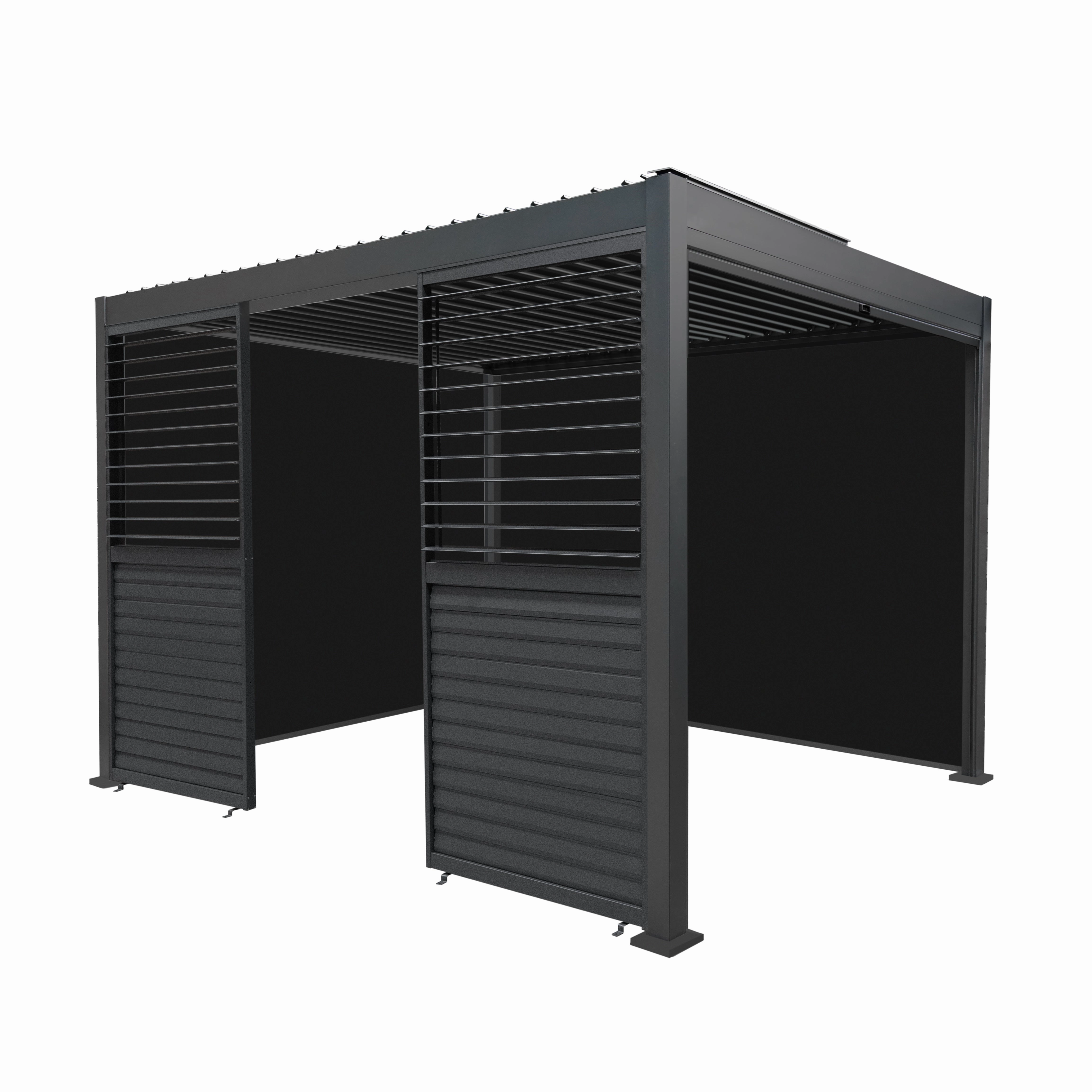 Aluminium Pergola With Anthracite Blinds & 2 Shutter Panels - 3m x 3moutdoor patio furniture set