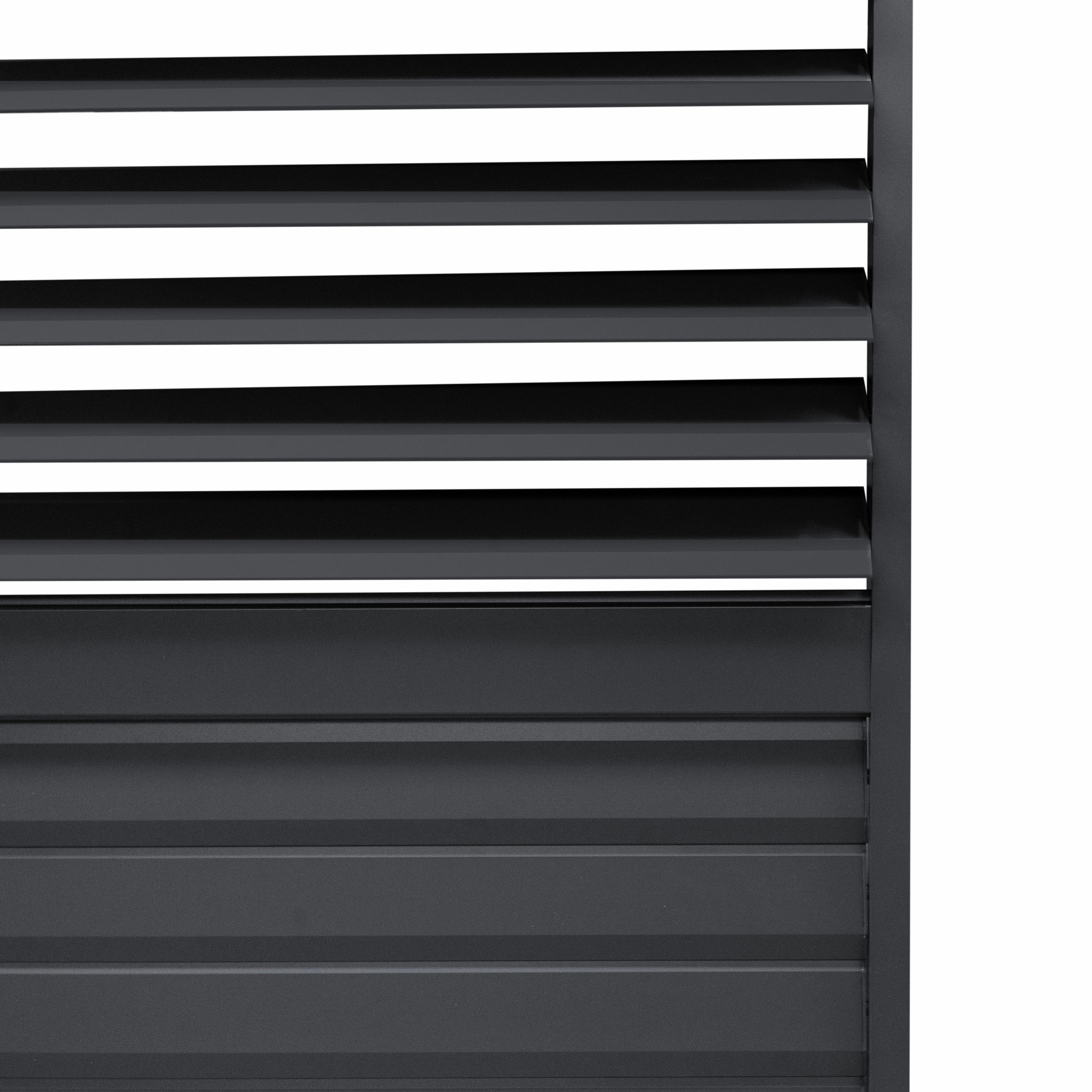 Aluminium Pergola With Anthracite Blinds & 2 Shutter Panels - 3m x 3m
