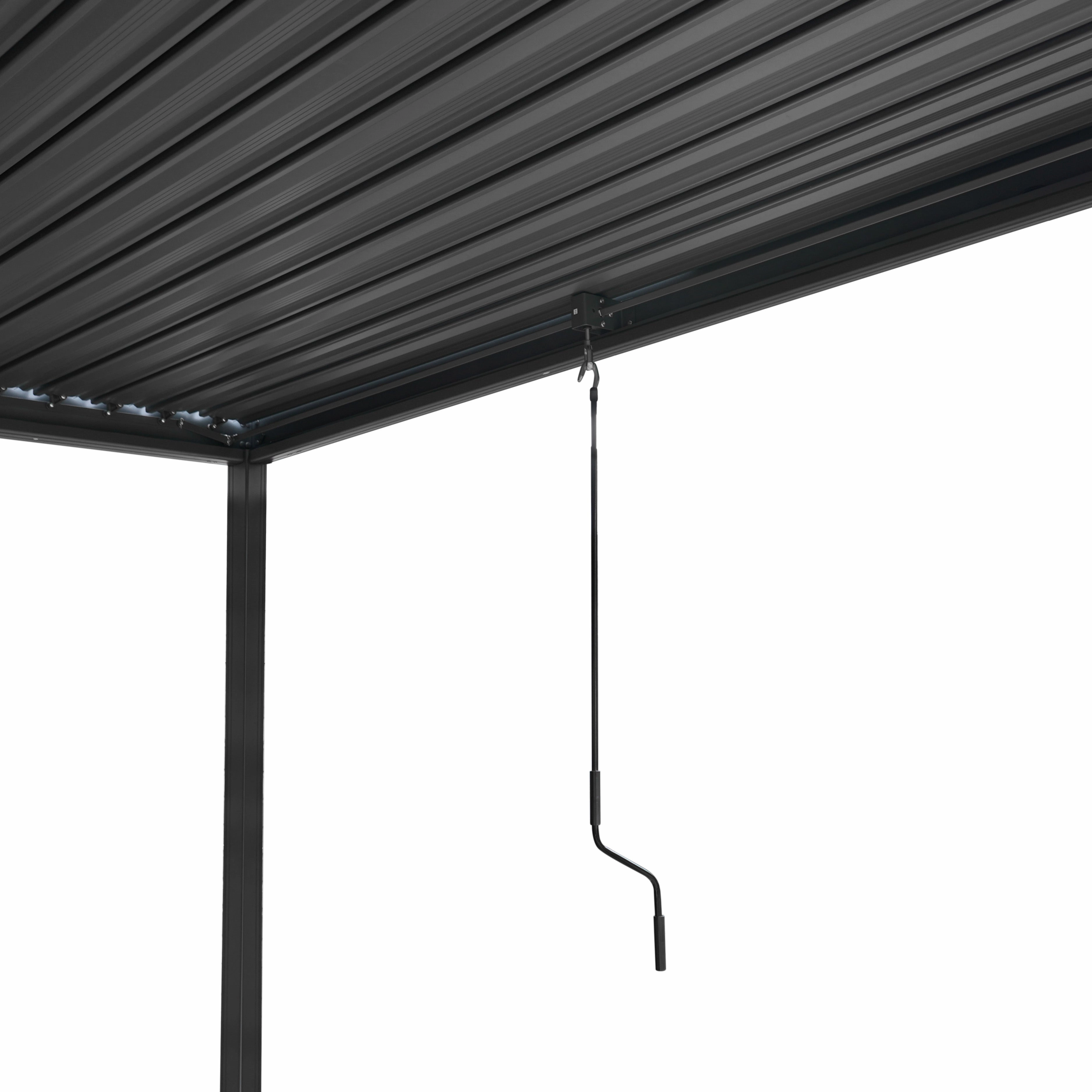 Aluminium Pergola With Anthracite Blinds & 2 Shutter Panels - 3m x 3m