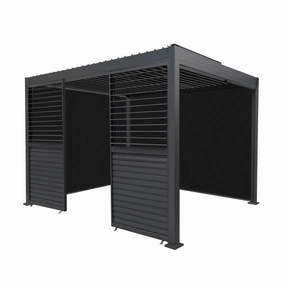 Aluminium Pergola With Anthracite Blinds & 2 Shutter Panels - 3m x 3moutdoor patio furniture set