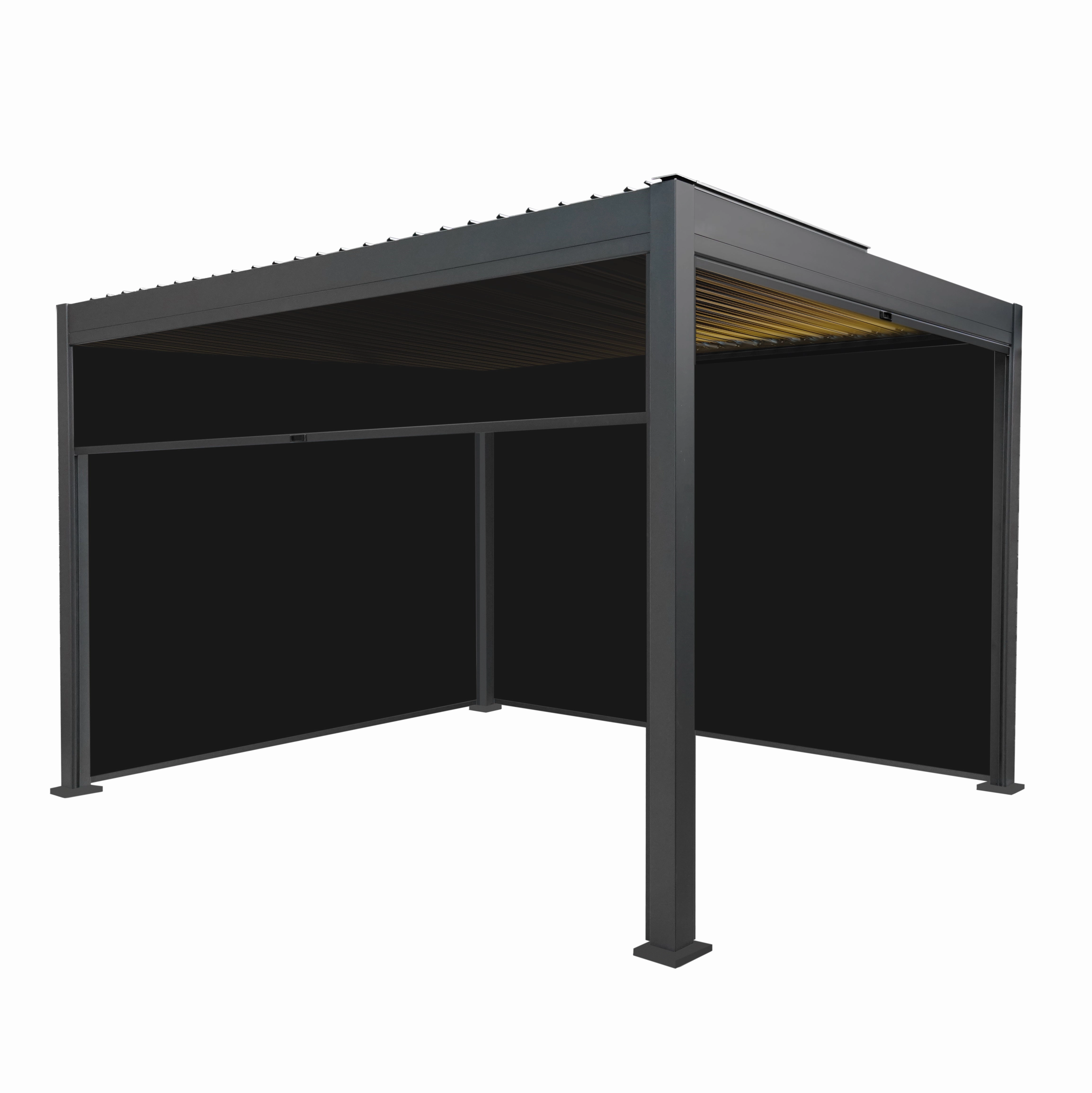 Aluminium Pergola With Anthracite Blinds & LED Lights - 3m x 4moutdoor patio furniture set