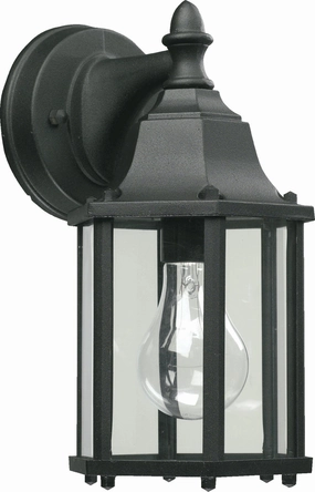 Aluminum Box Lanterns One Light Wall Mount BlackOutdoor wall sconces with motion sensor