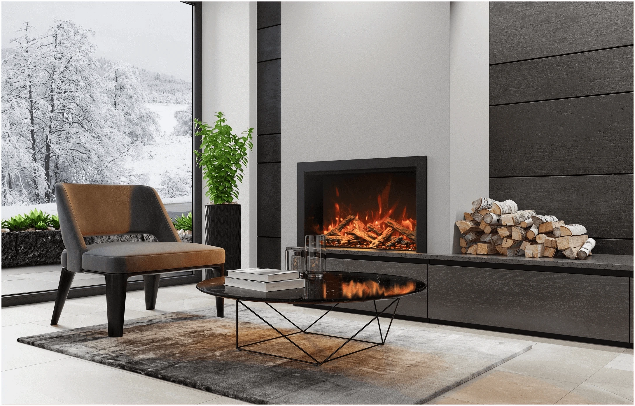Amantii 26" Lumina Traditional Series Electric Fireplace TRD-26-LUMINA