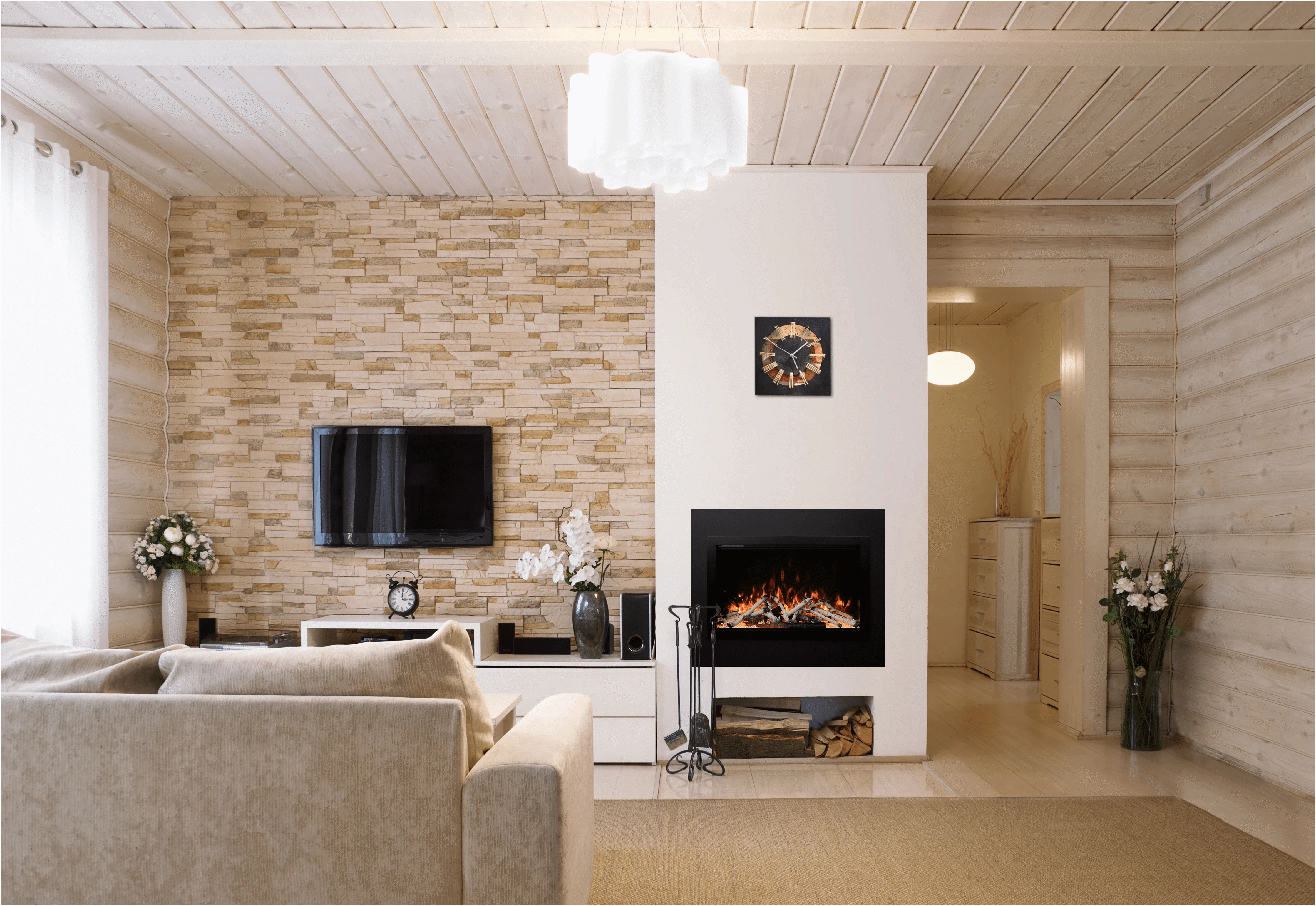 Amantii 30" Lumina Traditional Series Electric Fireplace TRD-30-LUMINA