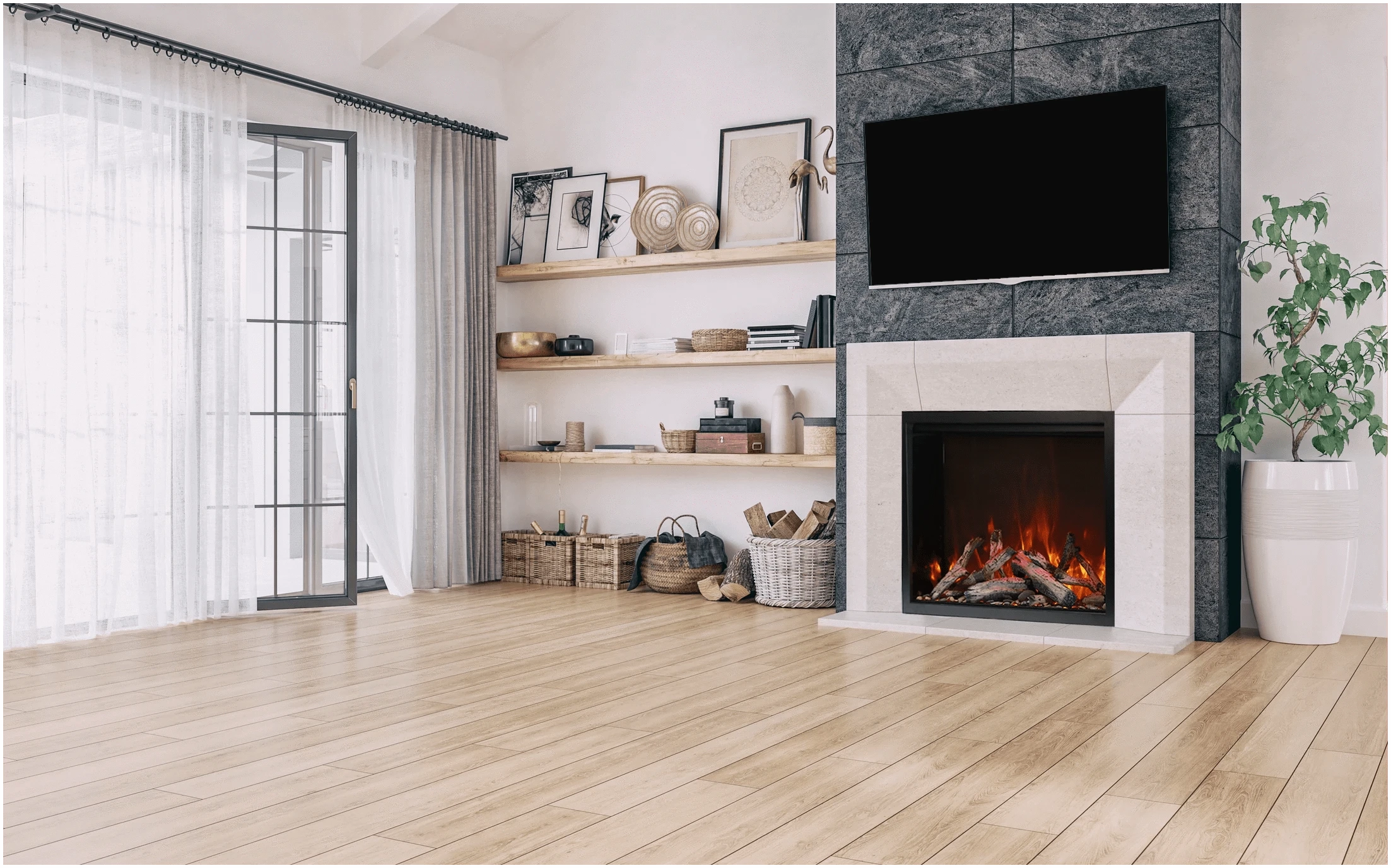 Amantii 30" Lumina Traditional Series Electric Fireplace TRD-30-LUMINA