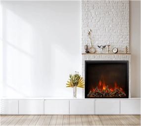Amantii 33-inch Traditional Lumina Indoor/Outdoor Smart Electric Fireplace TRD-33-LUMINAstone-look outdoor patio fireplace