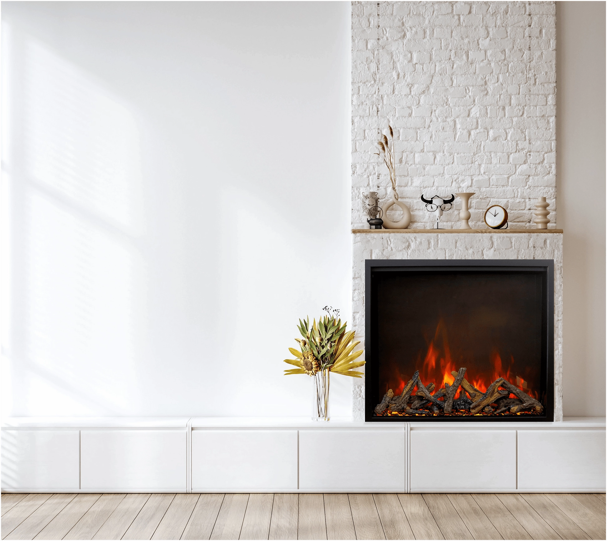 Amantii 33-inch Traditional Lumina Indoor/Outdoor Smart Electric Fireplace TRD-33-LUMINAstone-look outdoor patio fireplace