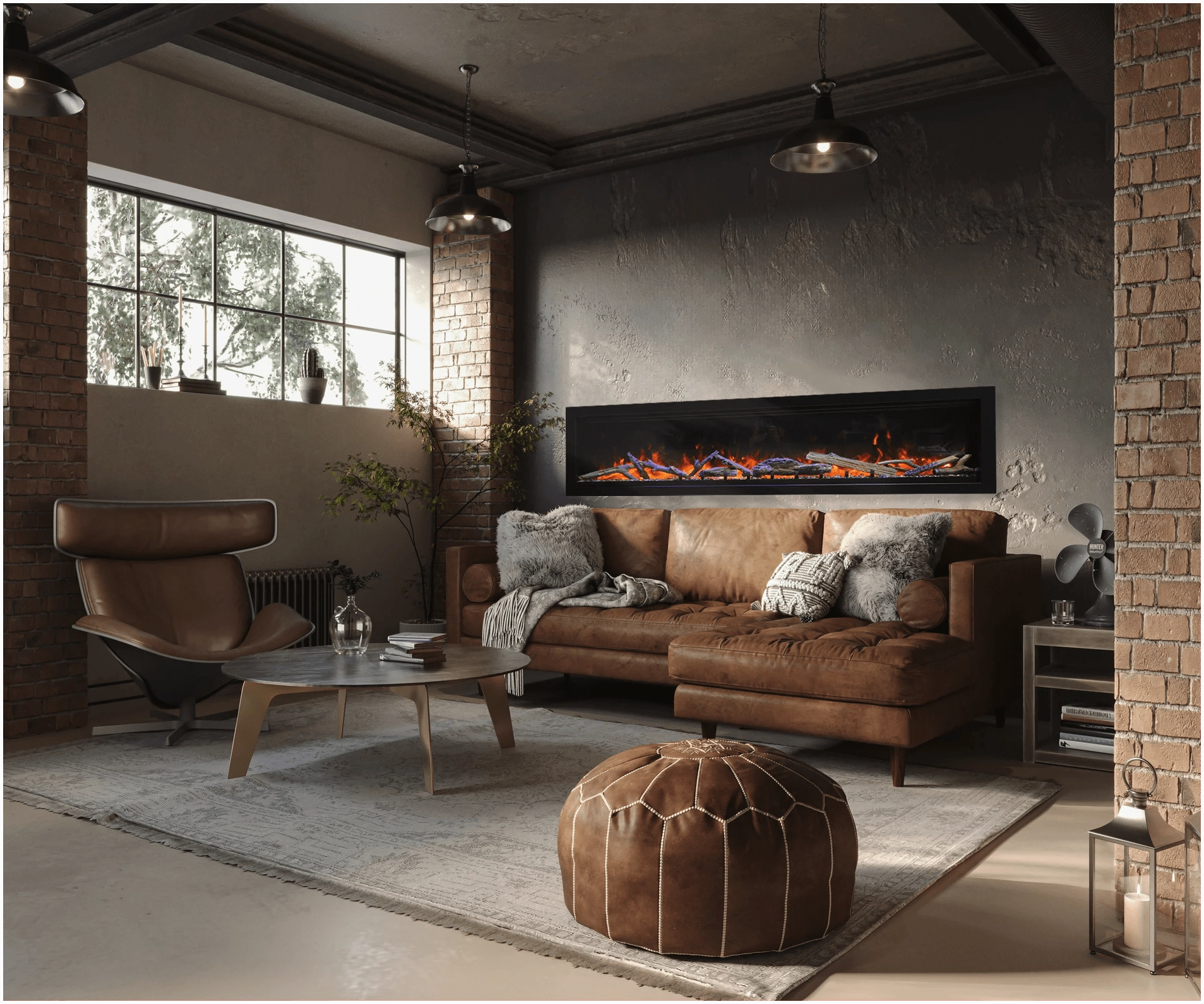 Amantii 34-inch Symmetry Lumina Electric Fireplace SYM-34-LUMINAstone-look outdoor patio fireplace