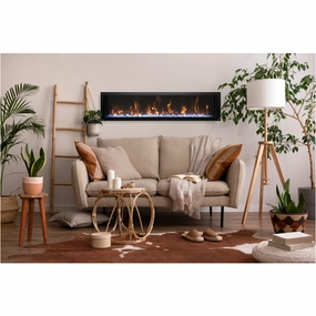 Amantii 40" Panorama BI Slim Lumina Smart Electric Fireplacestone-look outdoor patio fireplace