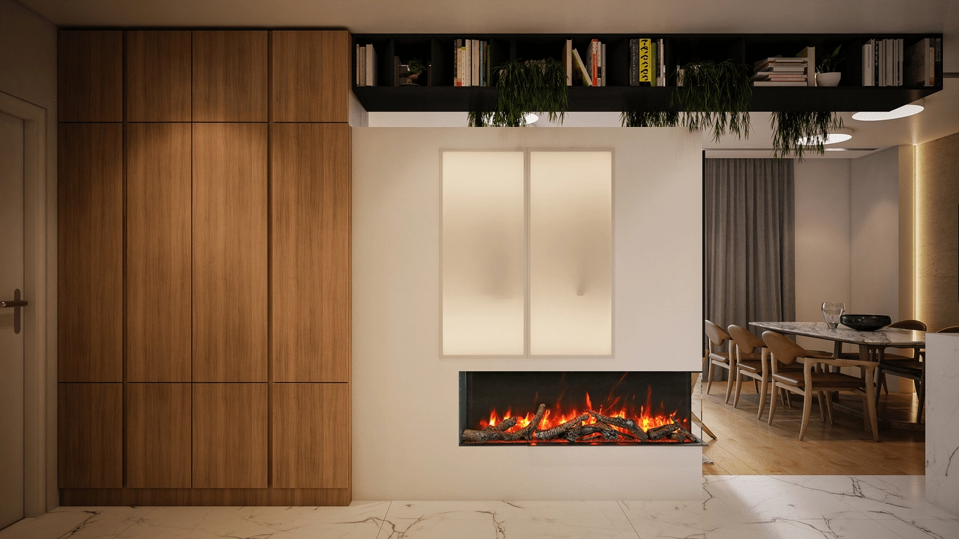 Amantii 72" True View Slim Smart Electric Fireplace 72-TRV-SLIM-LUMINA