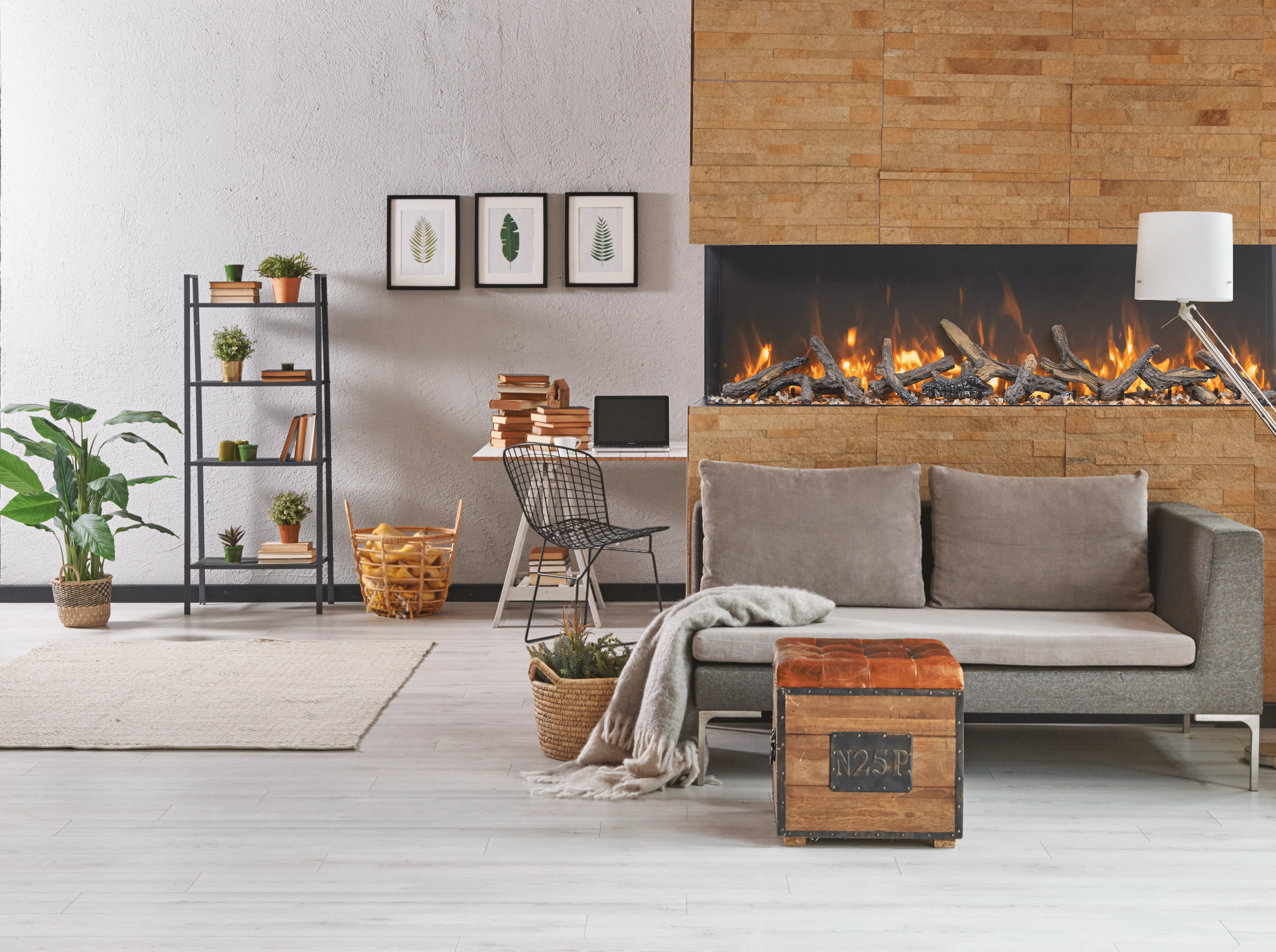Amantii 88" Tru View XT Lumina Electric Fireplace 88-TRV-XT-XL-LUMINAstone-look outdoor patio fireplace