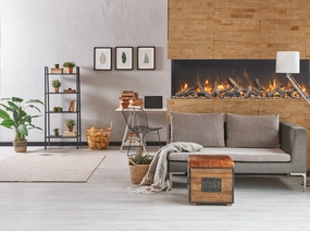 Amantii 88" Tru View XT Lumina Electric Fireplace 88-TRV-XT-XL-LUMINAstone-look outdoor patio fireplace