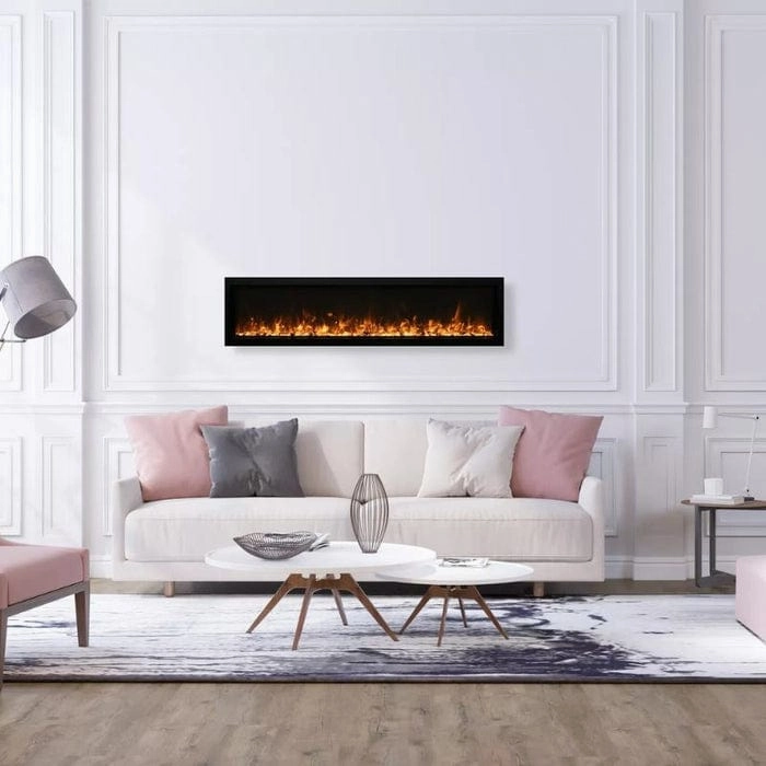 Amantii Non Smart Symmetry Series Xtra Slim Electric Fireplace WM-45-XSstone-look outdoor patio fireplace