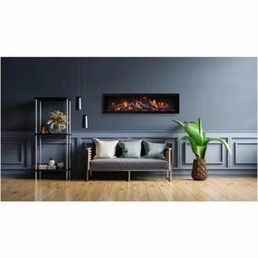 Amantii Panorama BI Deep XT 60" Smart Electric Fireplace BI-60-DEEP-XTstone-look outdoor patio fireplace
