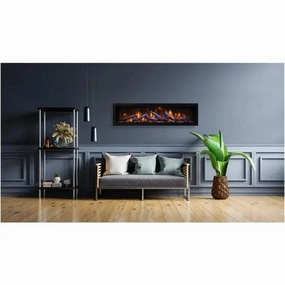 Amantii Panorama BI Deep XT 72" Smart Electric Fireplace BI-72-DEEP-XTstone-look outdoor patio fireplace