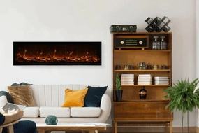 Amantii Symmetry Bespoke 100-inch Electric Fireplace SYM-100-BESPOKEstone-look outdoor patio fireplace