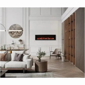 Amantii Symmetry Smart 100" Electric Fireplace SYM-100stone-look outdoor patio fireplace