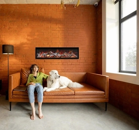 Amantii Symmetry XT Smart 100" Electric Fireplace SYM-100-XTstone-look outdoor patio fireplace