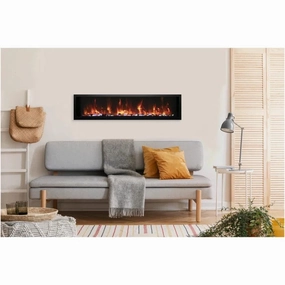 Amantii Symmetry Xtra Slim 42" Smart Electric Fireplace SYM-SLIM-42stone-look outdoor patio fireplace